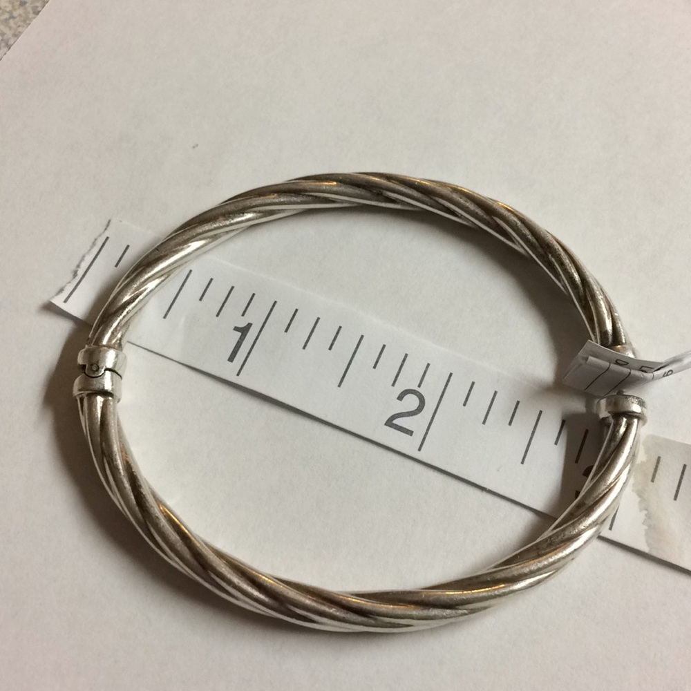 Oval Sterling Silver Hinge Bangle - image 4